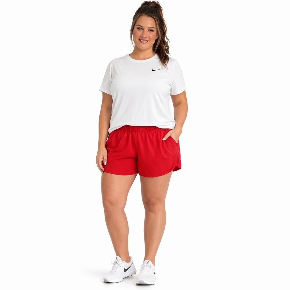 Athletic Works XXL (20) Bright Red Running Shorts DriWorks Moisture Wicking Pock
